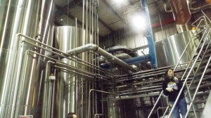 Our Tourguide and a Lot of Stainless Steel