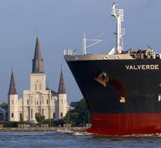Ship in HIgh Water from the West Bank