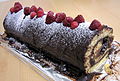 Chocolate Ganache on a Buche de Noel